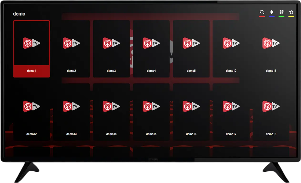 IBO VPN Player TV Interface Mockup